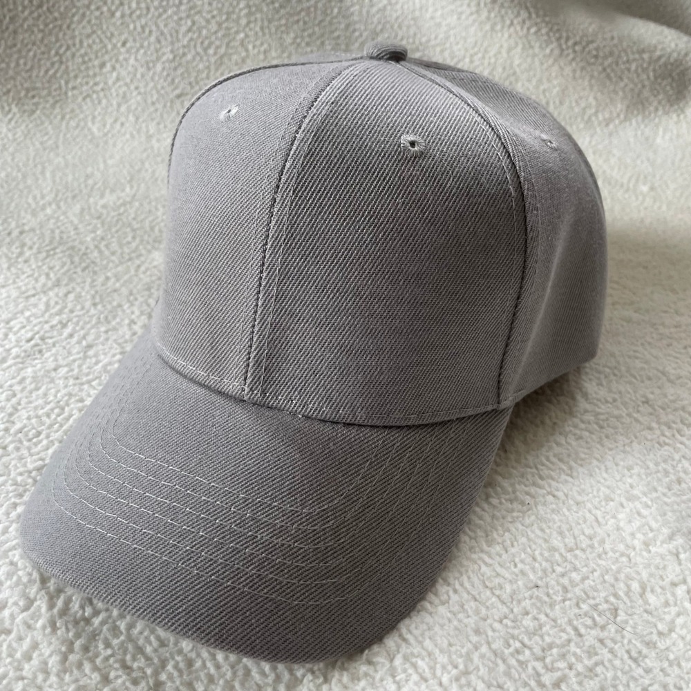 Unbranded Baseball Cap Mens OS Gray‎ Acrylic Wool Blend Adjustable Hook Loop Hat